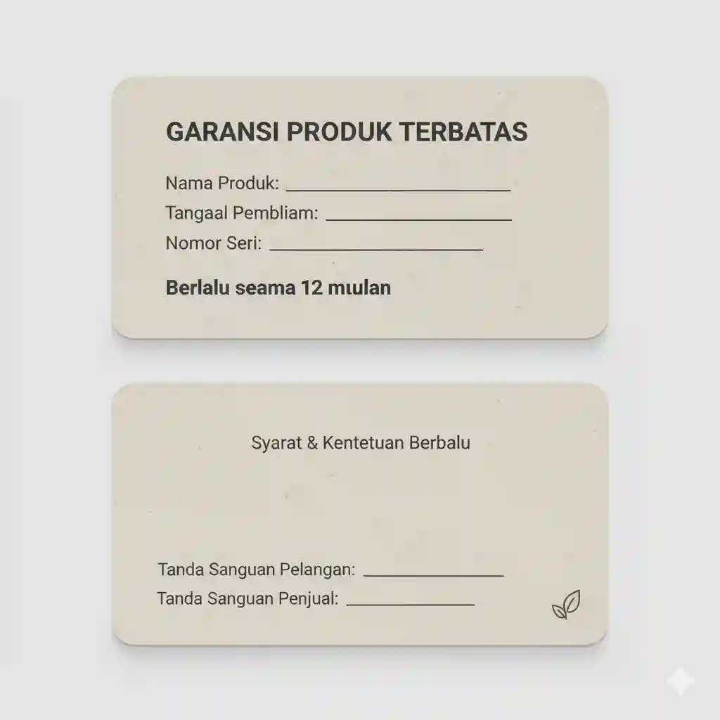 Cetak Kartu Garansi untuk Produk Anda